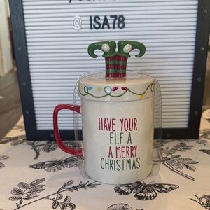 Global Design Festive Have Your Elf A Merry Christmas Mug with Elf Feet Lid